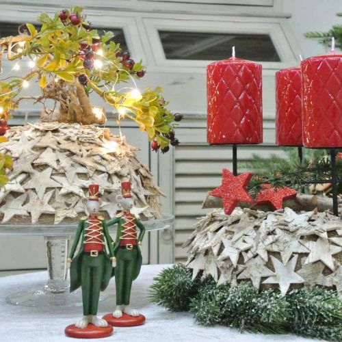 Floristik24 Christmas mouse decorative figure mouse in uniform 6 × 4.5 × H14.5cm 2pcs