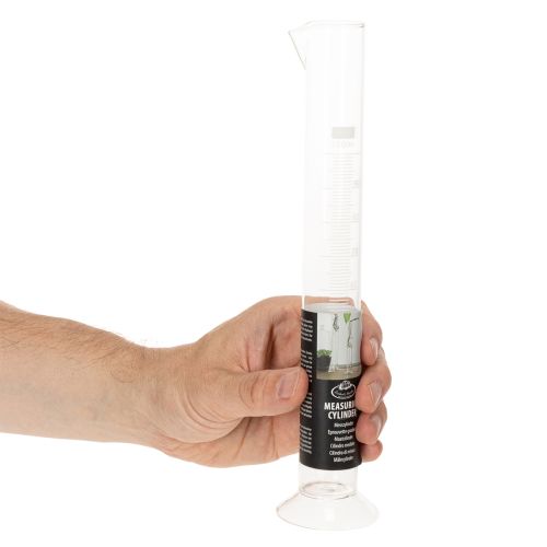 Glass Measuring Cylinder with Base, 100ml Scale, 25cm Height with Pouring Spout | Floristik24.co.uk