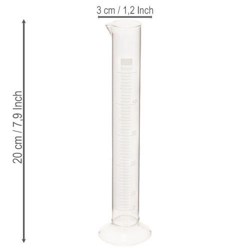 Glass Measuring Cylinder with Base 50ml 20cm Transparent | Floristik24.co.uk