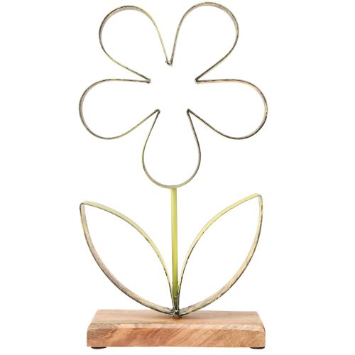 Floristik24 Metal Flower Decoration Stand Spring Green Gold H35cm