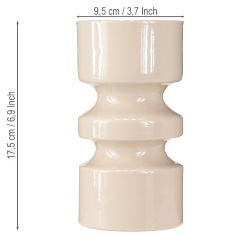 Product Metal Flower Vase Cappuccino Brown Enamel Ø9cm H17.5cm