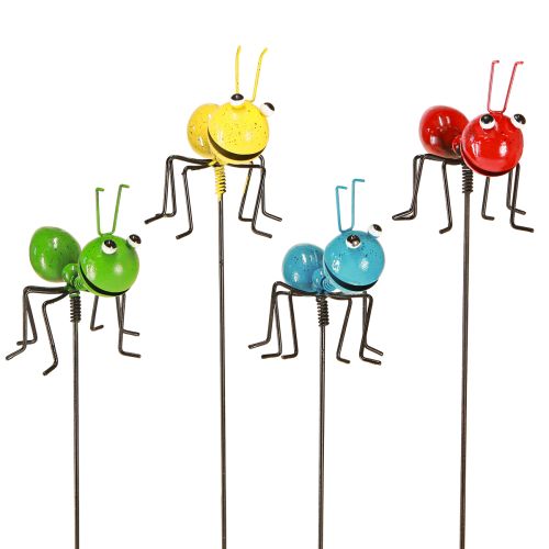 Product Metal Decoration Ant on Stick Garden Decoration Assorted 46cm 4 Pcs