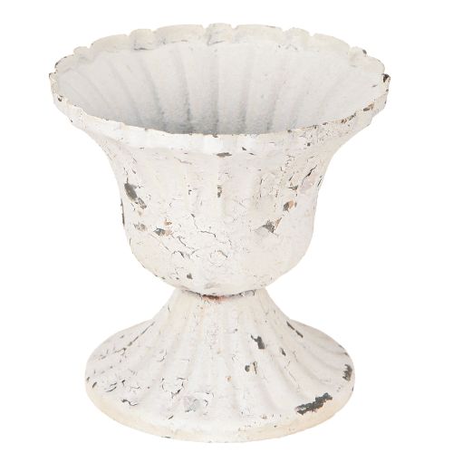 Metal Decorative Cup Small Shabby Chic White Ø8.5cm H8cm 2pcs