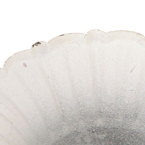 Product Metal Decorative Cup Small Shabby Chic White Ø8.5cm H8cm 2pcs