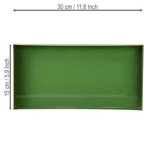Product Metal decorative tray rectangular metal tray green 30×15cm