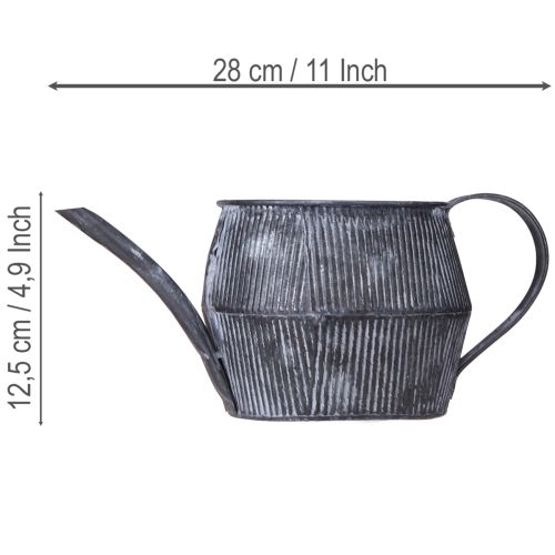 Product Metal jug decorative vintage grooves in black H12.5cm