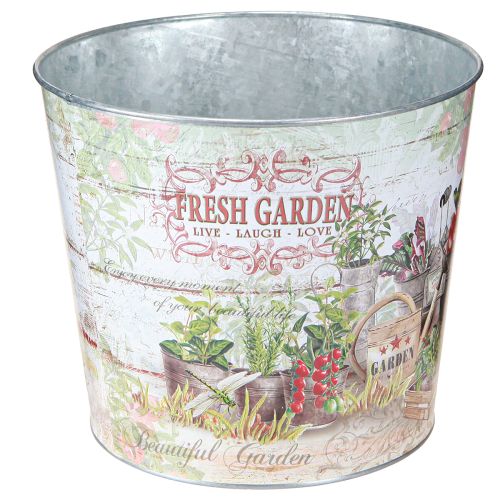 Floristik24 Metal Plant Pot Fresh Garden Colorful Vintage H18cm