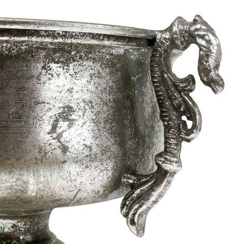 Floristik24 Antique metal goblet in silver Ø18cm H30cm