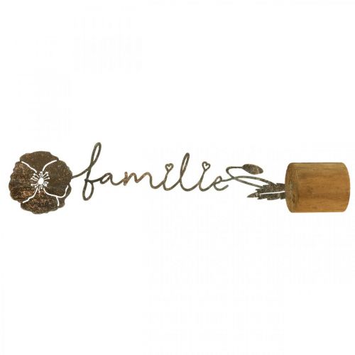 Floristik24 Metal deco flower wooden stand lettering &quot;Family&quot; H40cm