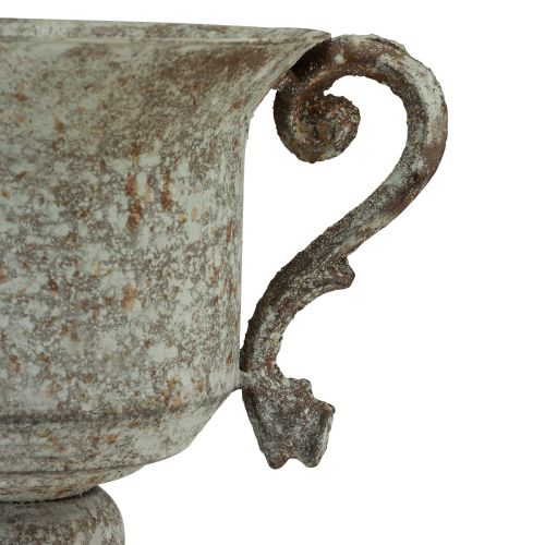 Product Metal decorative trophy with handle brown white Ø13.5cm H19.5cm