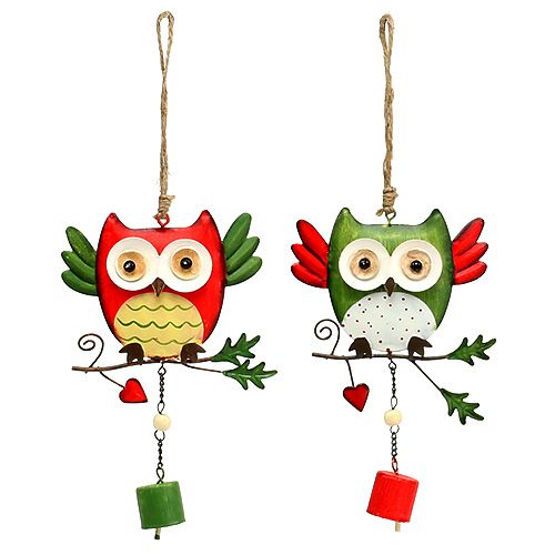 Metal owl for hanging 12cm 2pcs