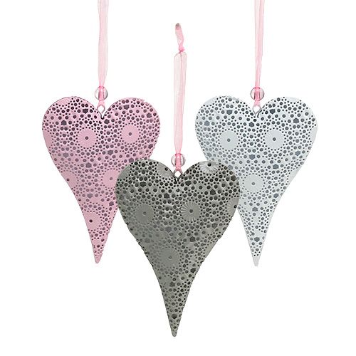 Floristik24 Metal hanger heart sort. 12cm 6pcs