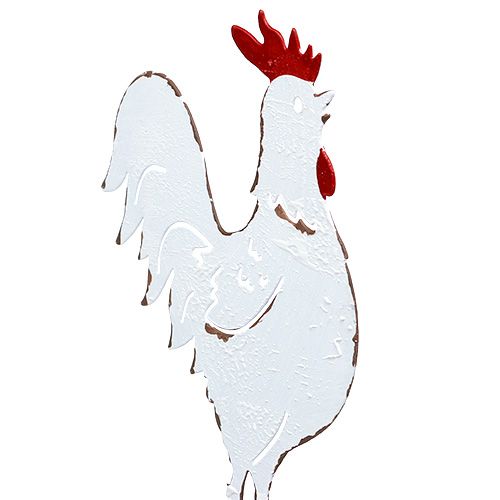 Product Metal chicken on a stick white 16cm 6pcs