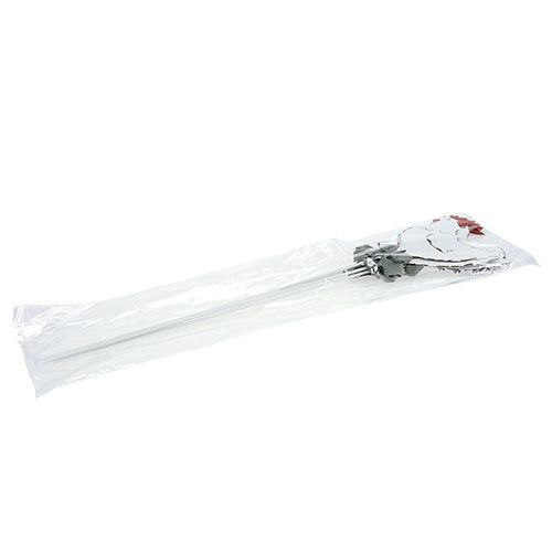 Floristik24 Metal chicken on a stick white 16cm 6pcs