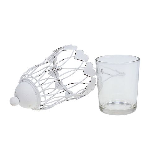 Floristik24 Metal lantern Ø7.5cm H12cm white