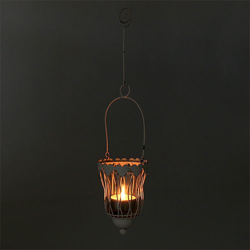 Floristik24 Metal lantern Ø7.5cm H12cm white