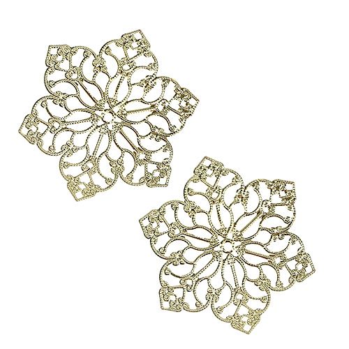 Metal flower with ornament Ø5,5cm gold 24pcs | Floristik24.co.uk