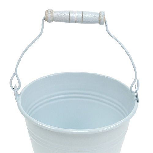 Metal bucket white Ø10cm H8cm 10p | Floristik24.co.uk