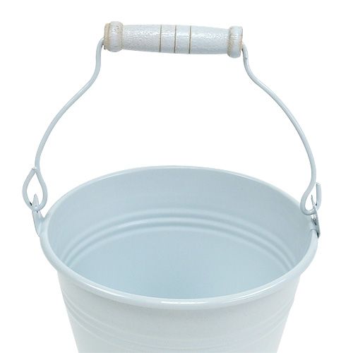 Product Metal bucket white Ø12cm H10cm 8pcs