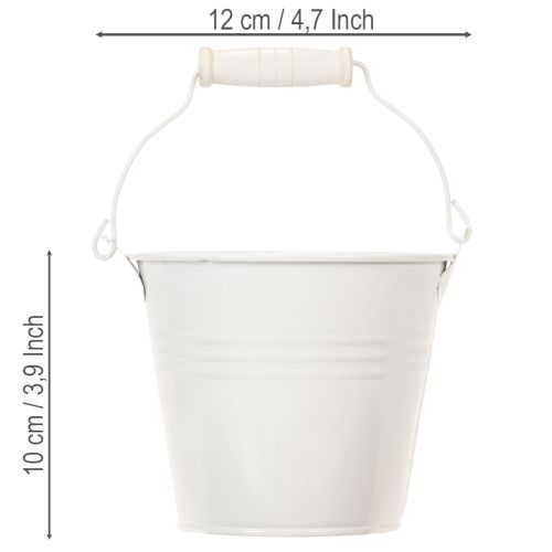 Product Metal buckets, white, Ø12cm, H10cm, 8 pieces