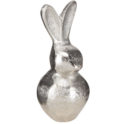 Product Decorative Bunny Silver – Modern Easter figure made of metal for stylish spring decoration 11cm 3 pcs