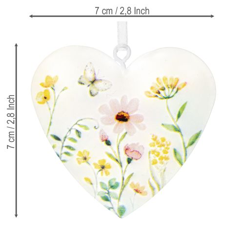 Product Heart pendants with floral patterns as wall decoration, 7cm, 6 pieces