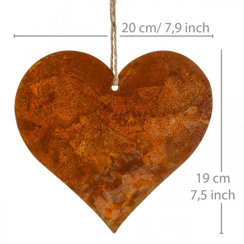 Product Metal hearts, decorative pendants, rust decoration 19×20 cm 4pcs