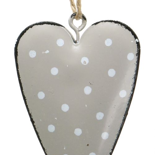 Product Metal heart for hanging pink / gray 7cm 6pcs