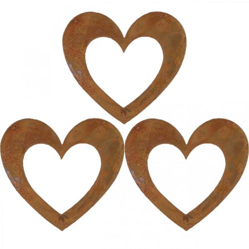 Floristik24 Heart rust garden decoration metal heart 10cm 12pcs