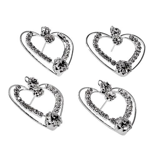 Floristik24 Metal hearts silver 3cm 6pcs