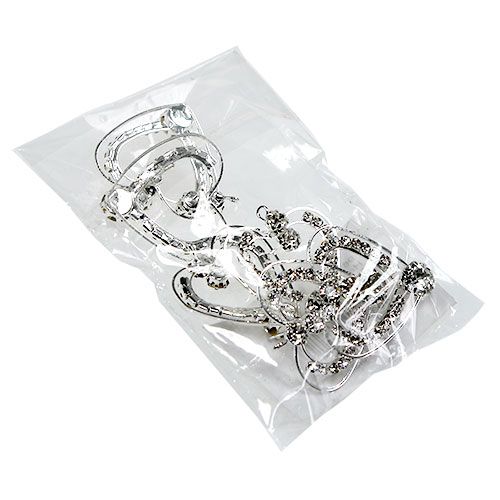 Floristik24 Metal hearts silver 3cm 6pcs