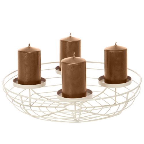 Round Metal Advent Candle Holder for 4 Tealights or Candles, 35cm, Grey | Floristik24.co.uk