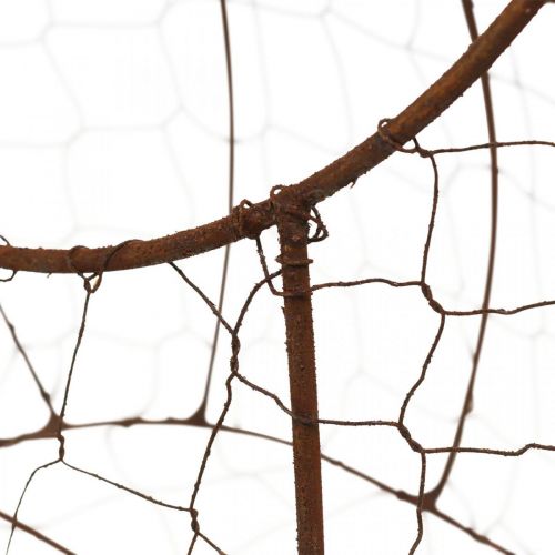 Product Wire Basket Metal Planter Spring Decoration Easter Basket Brown Patina H34cm L30cm