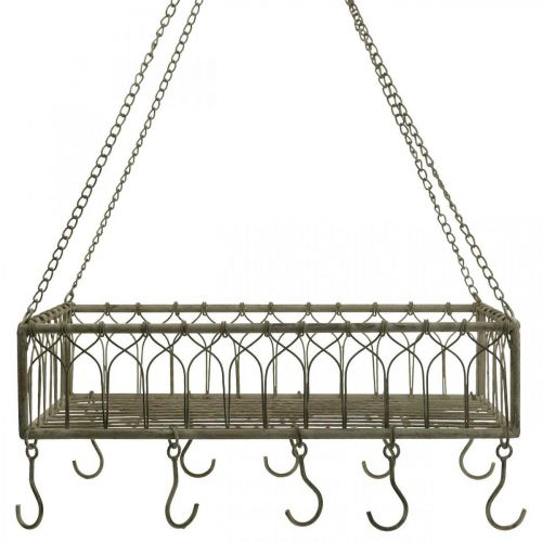 Floristik24 Square metal basket with hook hanging decoration metal 50x30.5x12.5cm