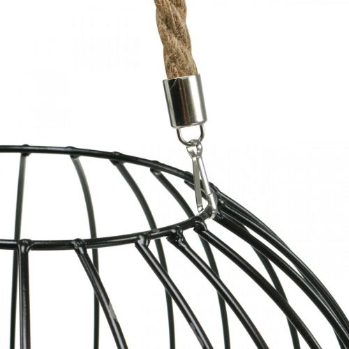 Floristik24 Decorative basket for hanging metal hanging basket black Ø32cm