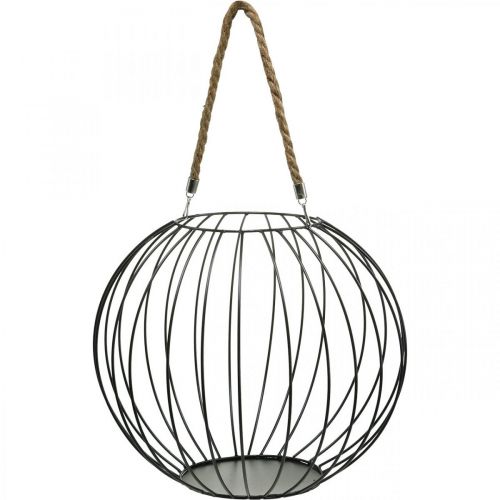 Floristik24 Decorative basket for hanging Black metal decoration hanging basket Ø39cm