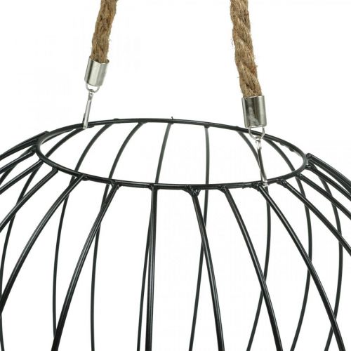 Floristik24 Decorative basket for hanging Black metal decoration hanging basket Ø39cm