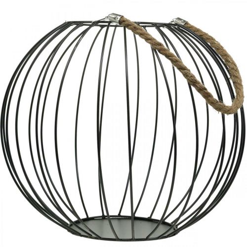 Floristik24 Decorative basket for hanging Black metal decoration hanging basket Ø39cm