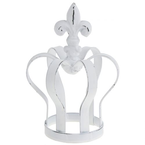 Floristik24 Metal crown white Ø9.5cm H13cm