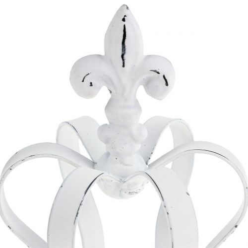 Floristik24 Metal crown white Ø9.5cm H13cm
