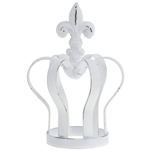 Floristik24 Metal crown white Ø9.5cm H13cm