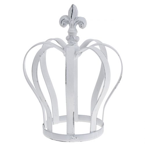 Floristik24 Metal crown white Ø13cm H17,5cm