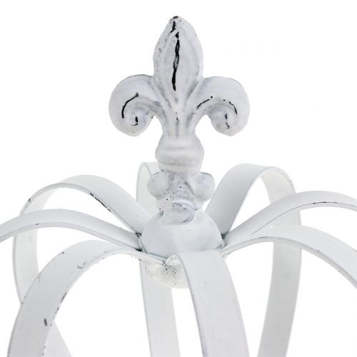 Floristik24 Metal crown white Ø13cm H17,5cm