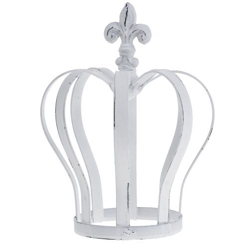 Floristik24 Metal crown white Ø13cm H17,5cm