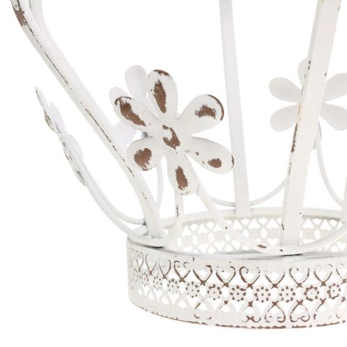 Product Metal crown antique white Ø17cm H21cm