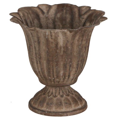 Product Metal Cup Antique Look Planter Grey Brown Ø10cm H9.5cm