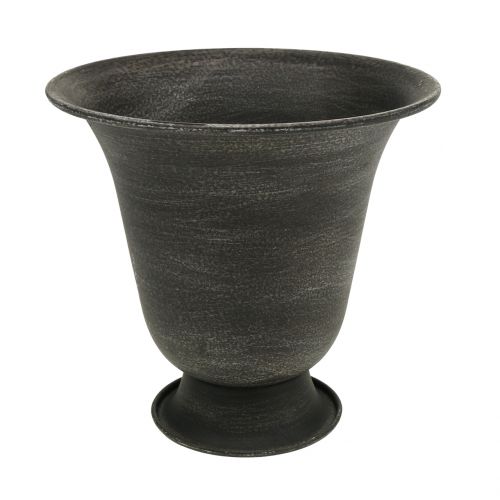 Floristik24 Metal cup black Ø15cm H15cm