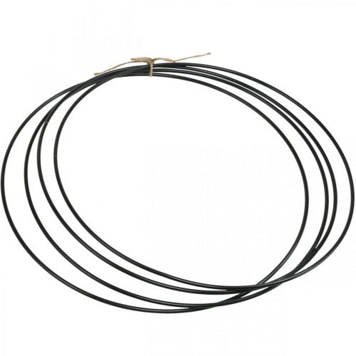 Product Metal Ring Decorative Ring Scandi Ring Decorative Loop Black Ø40cm 4 Pcs