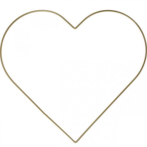 Metal ring heart shape, hanging decoration metal decoration loop gold 32.5cm 4 pieces