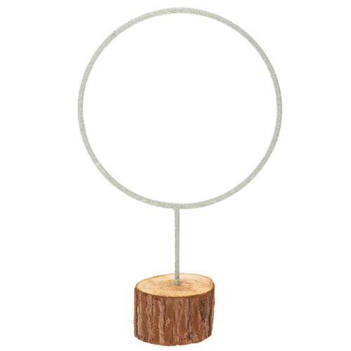 Metal Hoop on Wooden Base for Table Decoration 43cm buy online | Floristik24.co.uk